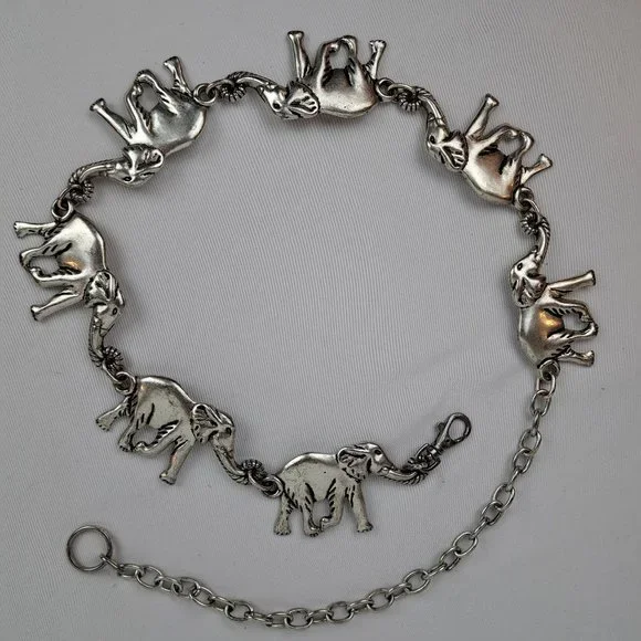 Vintage silver elephant chain belt ANNE KLEIN Vintage 1990 main image 2